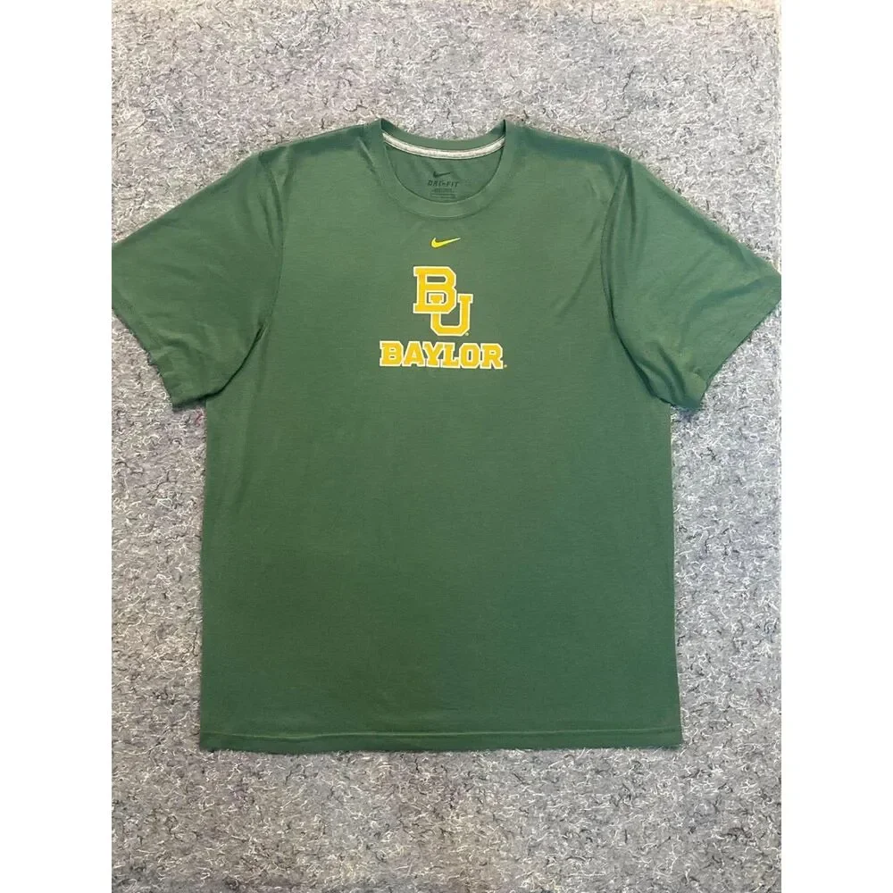 Nike Dri-FIT Baylor University Bears Green Gold Men’s Large T-Shirt